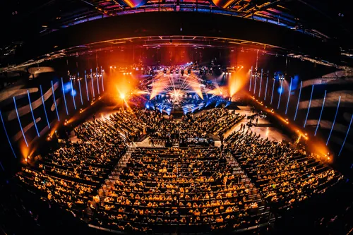 Photo of the interior of Rotterdam Ahoy during a large event.