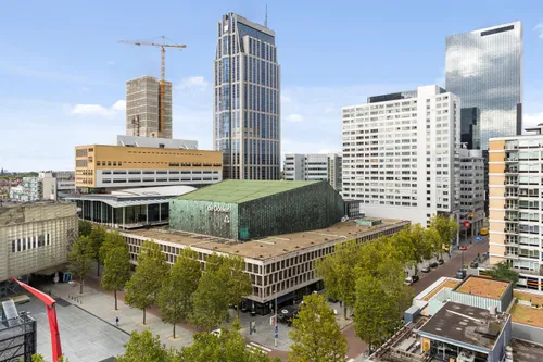 Photo: view on De Doelen ICC, Rotterdam with its green roofs
