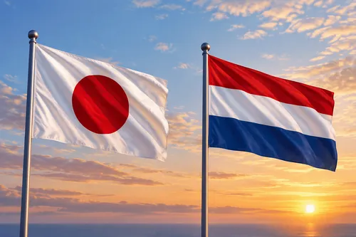 An AI generated picture of the Japanese and Dutch flag