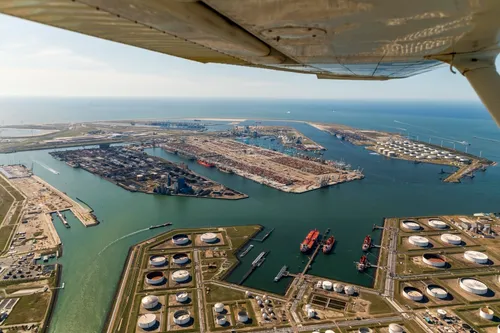 Aerial photo of the Maasvlakte II, Rotterdam