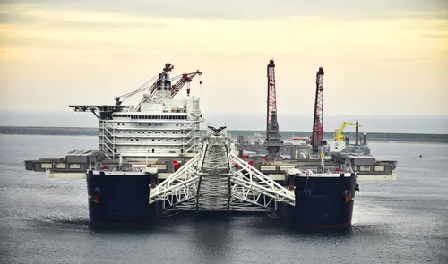Photo of an offshore installation vessel near Rotterdam