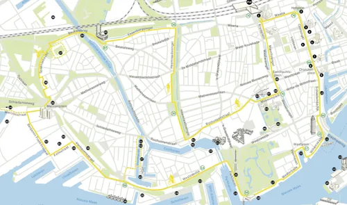 Plattegrond en wandelkaart van Delfshaven