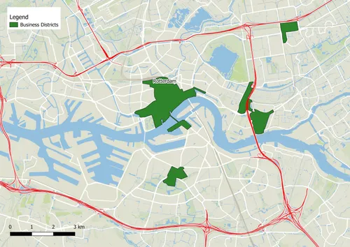 Image showing the 4 main business districts in Rotterdam