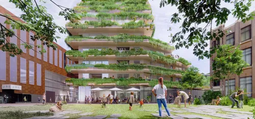 Artist's render of the new circular SAWA complex in Rotterdam