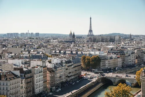 Wide shot of Paris