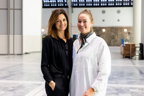 Photo of Jane Governey and Josephin van Waasen of PCMA EMEA at Postillion WTC Rotterdam, event venue of PCMA Convening EMEA 2025 in Rotterdam