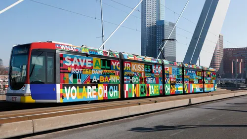 Photo: Eurovision citydressing on a Rotterdam tram