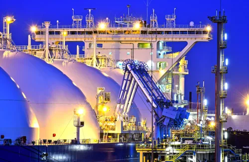 Photo: large ship docked at Port of Rotterdam